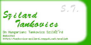 szilard tankovics business card